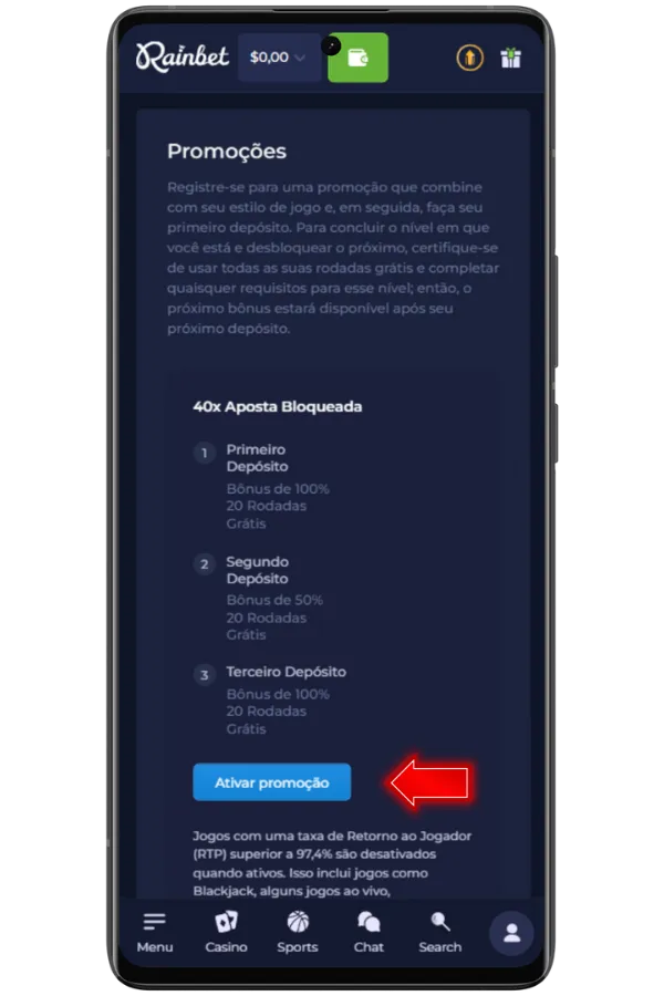 Escolha o bónus