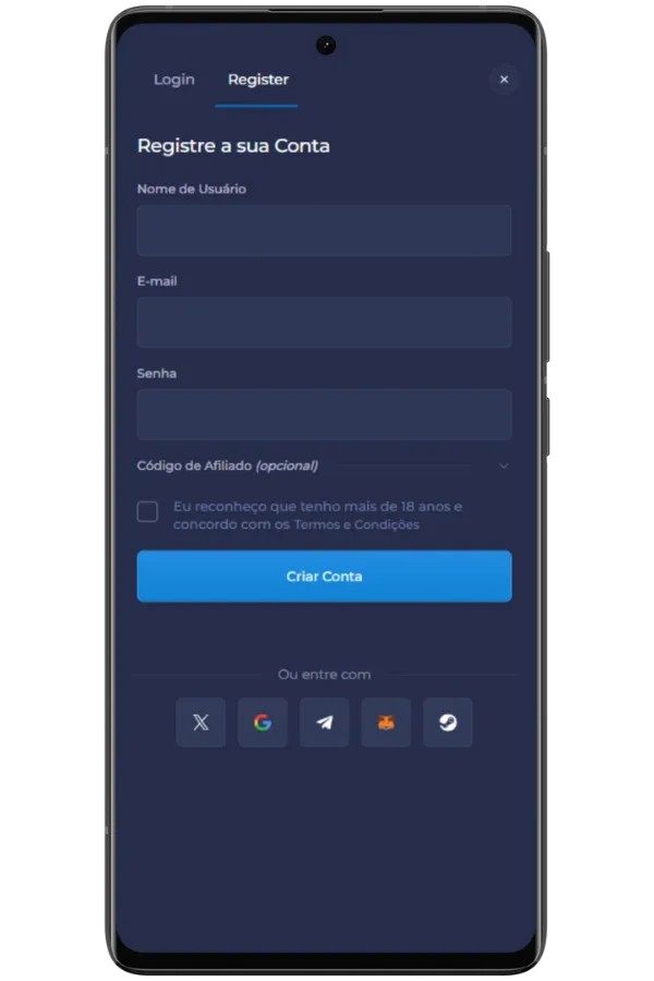 Faça login ou registe-se