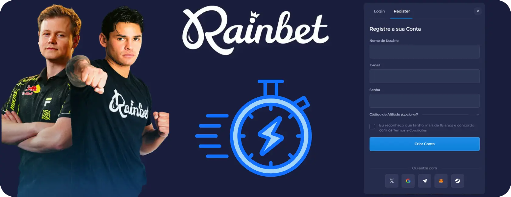 Rainbet como registrar