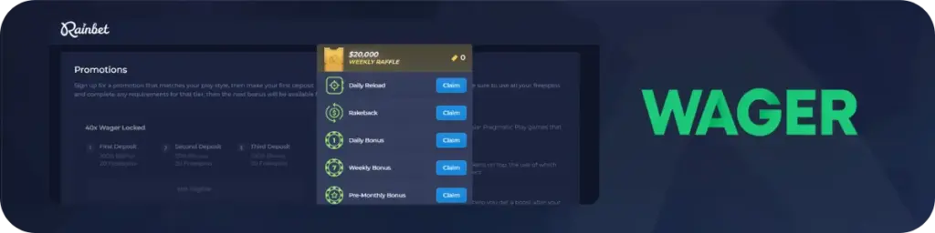 Rainbet Wagering e expiração