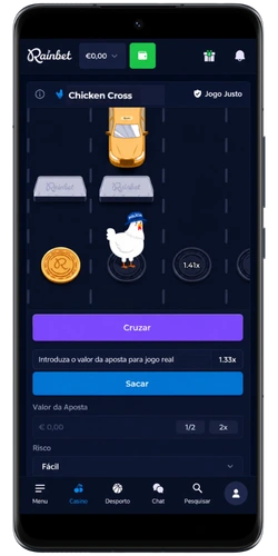 Ronda em curso no Chicken Road Rainbet com multiplicador