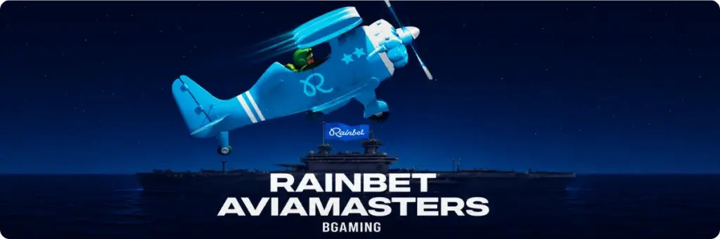 Banner do jogo Aviamasters Rainbet da BGaming