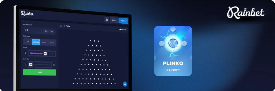 Campo de jogo Plinko com pinos e multiplicadores