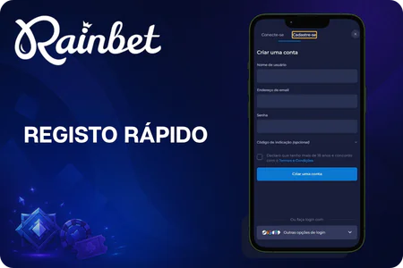 Registo rápido Rainbet Casino