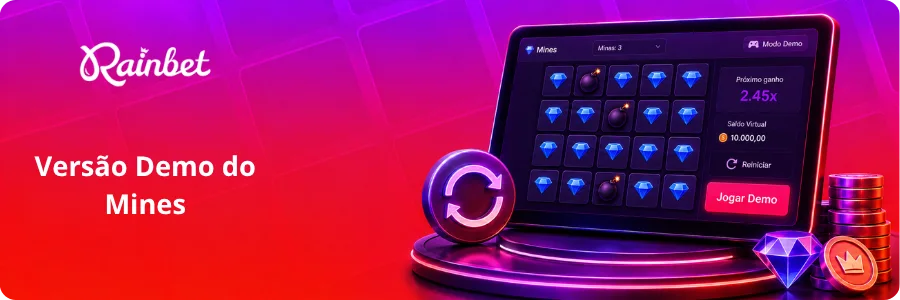 Versão demo do Mines na Rainbet